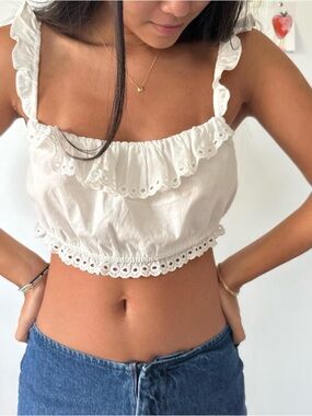 Reformation Eyelet Bra Top